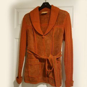 Beautiful terracotta / orange fall suede jacket